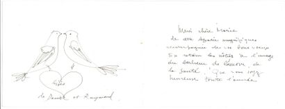 null Raymond PEYNET (1908-1999).
20 L.A.S, 7 avec dessin, 1976-1986, à une amie Marie...
