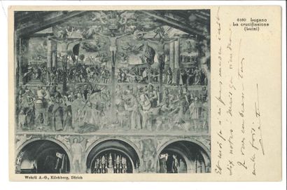 null Gabriel FAURÉ. Carte postale a.s., [Lugano 22 juillet 1909], à sa femme Mme...