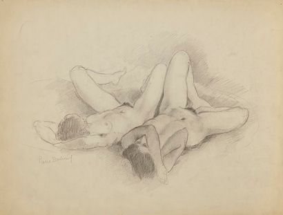 Pierre DUBREUIL (1891-1970) Deux femmes nues étendues
Dessin à la mine de plomb sur...