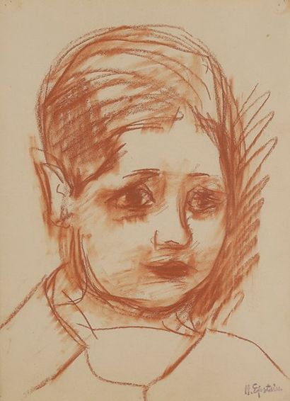 Henri EPSTEIN (1892-1944) Portrait d’enfant
Sanguine.
Porte le timbre de la signature...