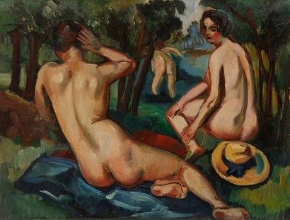 André FAVORY (1888-1937) Baigneuses
Huile sur toile.
Non signée.
50 x 65 cm
