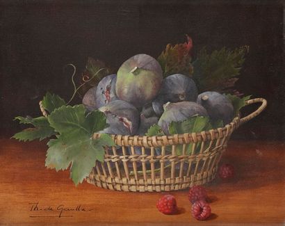 Thérèse de GAULLE (XXe siècle) Corbeille de fruits
Huile sur toile.
Signée en bas...