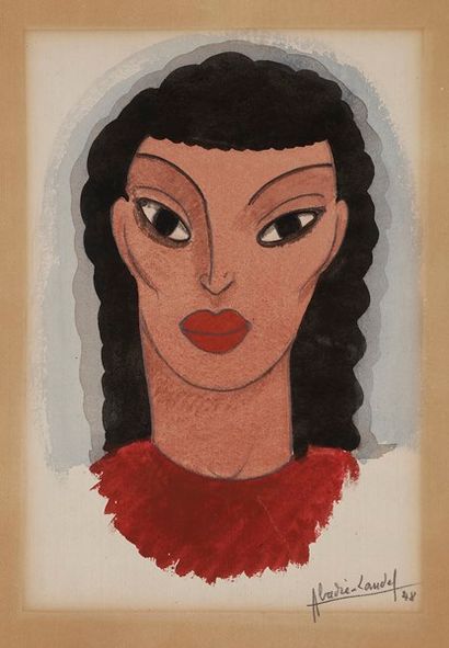 Pierre ABADIE-LANDEL (1896-1972) Portrait de femme, 1948
Gouache et crayon.
Signé...