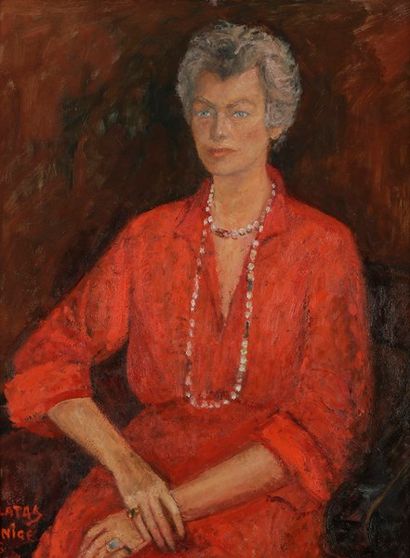 Arbit BLATAS [lituanien] (1908-1999) Portrait de Madame Donovan, 1978
Huile sur toile.
Signée...