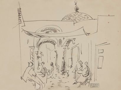 Jean CLUSEAU-LANAUVE (1914-1997) Scènes orientalistes, 1947
2 dessins à la mine de...
