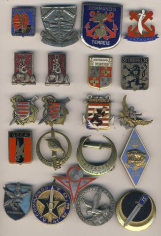 null 21 Insignes commandos dont cdo Dianassaut III locale cdo Penfentenyo Courtois,...