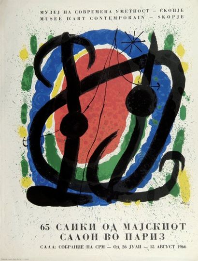 Joan MirÓ Affiche pour le Musée d'Art Contemporain de Skopje. 1966. Lithographie....
