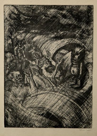 Anton Steinhart [Ronde démoniaque]. Vers 1930. Eau-forte et aquatinte. 246 x 345....