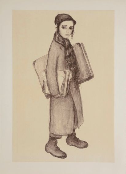 Abel Pann (1883-1963) Judaïca. Jeune savant ; Écolier. Vers 1910-1920. Lithographie....