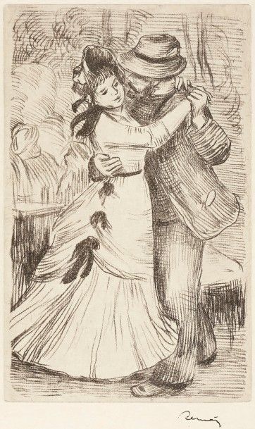 Pierre-Auguste Renoir (1841-1919) La Danse à la campagne (2e pl.). Vers 1890. Vernis...
