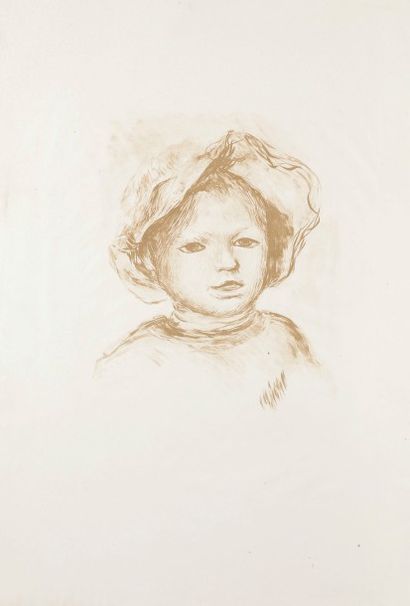 Pierre-Auguste Renoir (1841-1919) Pierre Renoir, de face. 1893. Lithographie. 236 x 290....