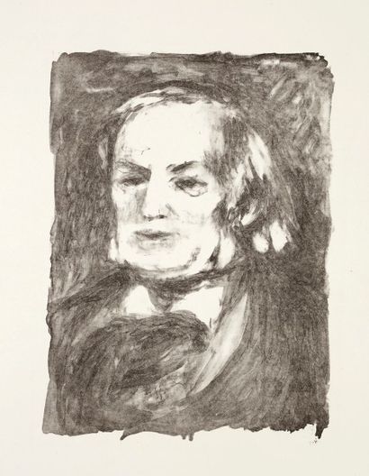 Pierre-Auguste Renoir (1841-1919) Richard Wagner. Vers 1900. Lithographie. 320 x 435....