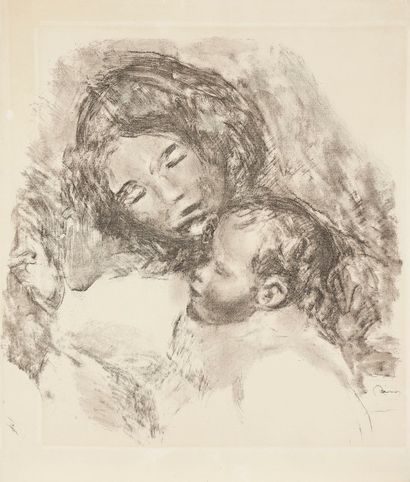 Pierre-Auguste Renoir (1841-1919) Maternité (grande pl.). Vers 1912. Lithographie....
