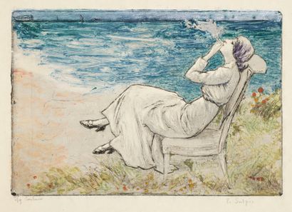Émile-Jean Sulpis (1856-1942) Intéressant ensemble de gravures (sujets féminins,...