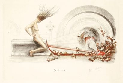 Jean Veber (1864-1928) Dynamis, ou La Houille rouge. 1907. Lithographie. 385 x 275....
