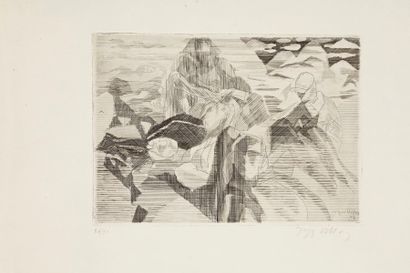 Jacques Villon (Gaston Duchamp, dit) (1875-1963) En vacances sur les rochers. 1927....