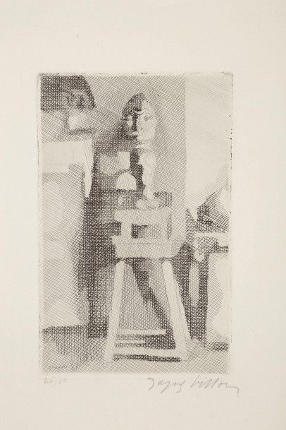 Jacques Villon (Gaston Duchamp, dit) (1875-1963) Sculptures. 1931. Eau-forte et pointe...