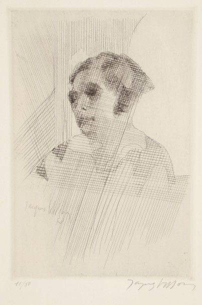 Jacques Villon (Gaston Duchamp, dit) (1875-1963) Mélancolie. 1933. Eau-forte. 160 x 235....