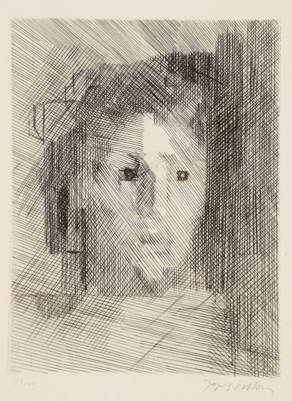 Jacques Villon (Gaston Duchamp, dit) (1875-1963) Jeune fille. 1942. Burin. 208 x 284....