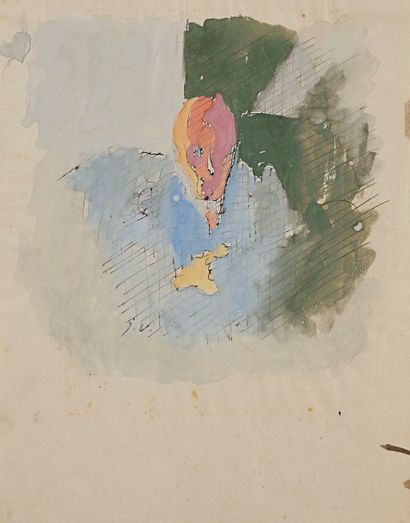 Jacques Villon (Gaston Duchamp, dit) (1875-1963) Figure. Vers 1950. Aquarelle et...