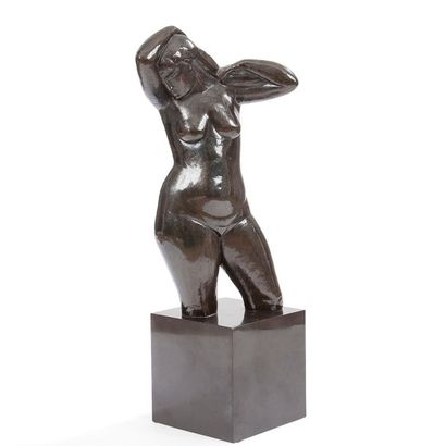 Alexandre WOLKOWYSKI (1883-1961) Nu debout 
Sculpture.
Épreuve en bronze à patine...