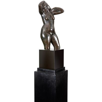 Alexandre WOLKOWYSKI (1883-1961) Nu debout 
Sculpture.
Épreuve en bronze à patine...