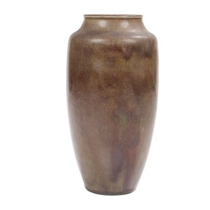 Auguste DELAHERCHE (1857-1940) Haut vase balustre à large col annulaire.
Épreuve...