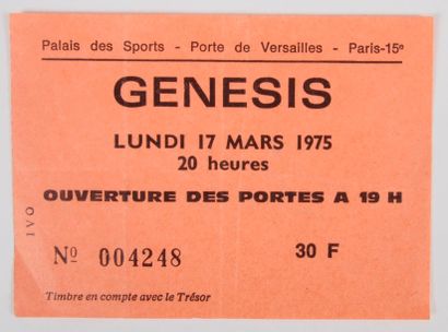null GENESIS
Ticket de concert 1975 à Paris.