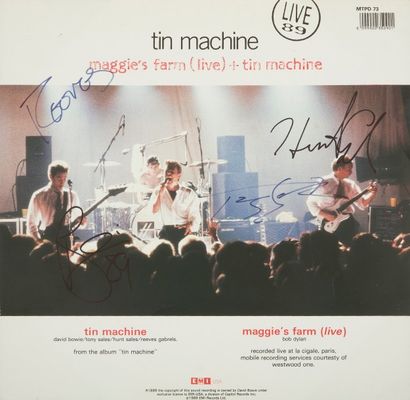 null DAVID BOWIE / TIN MACHINE
45 T Picture disque «Maggie’s Farm (Live)», Label...