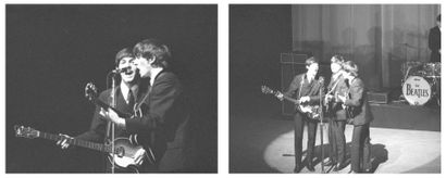 null André SAS (Né en 1928) 
The Beatles 
Tirage contrecollé, 1 / 20. 
35 x 43 c...