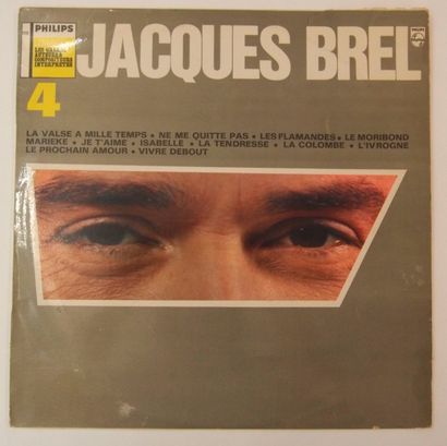 null JACQUES BREL
33 T «N°4». Signé au dos de la pochette par Jacques Brel.
Pochette...