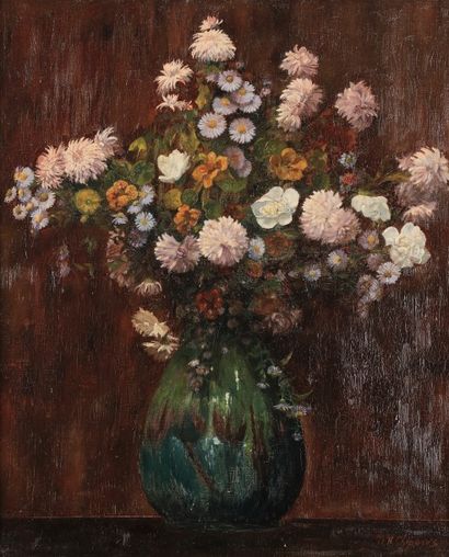 null Demeter H. CHIPARUS 
(1888-1950)
Vase de fleurs
Huile sur toile. 
Signée en...