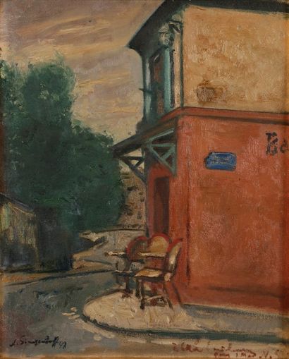 null Nicolas SINEZOUBOFF
(1891-1956)
Montmartre, le Café Rose, 1948
Huile sur toile.
Signée...