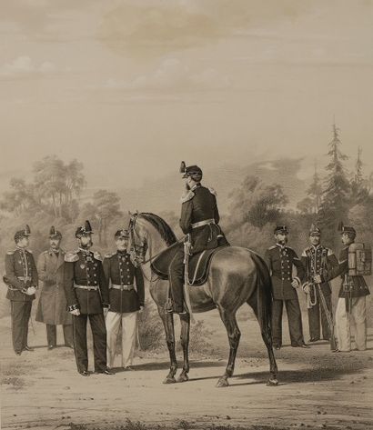 null GOUBAREV
La deuxième brigade de sapeurs. 1866. 
Lithographie V. Darleng, dessins...