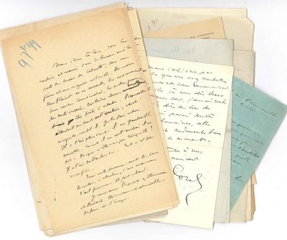 null [Georges CLEMENCEAU (1841-1929]. 2 manuscrits, et 13 lettres autographes ou...