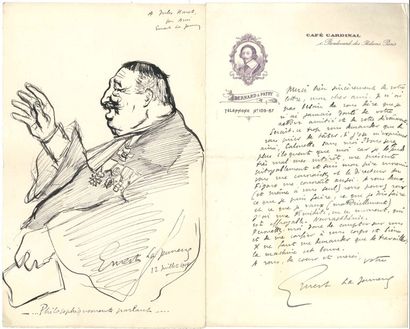 null Ernest LA JEUNESSE (1874-1917). 16 L.A.S. et 2 dessins originaux, Paris [1901-1905]...