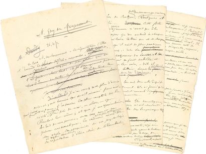 null Guy de MAUPASSANT (1850-1893). Manuscrit avec corrections autographes, avec...