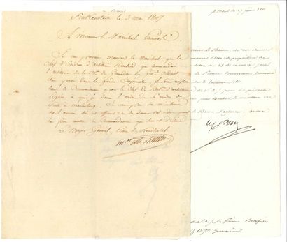 null EMPIRE. 2 L.S. et un manuscrit, 1807-1815 ; 2 pages in-4 et 4 pages in-fol.

Alexandre...