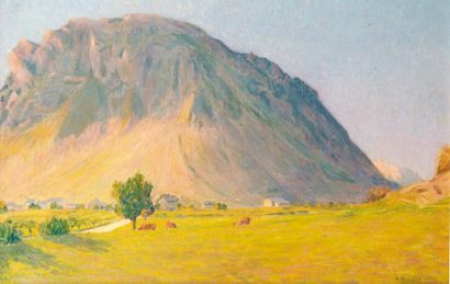 Michel-Auguste COLLE (1872-1949). Montmélian (Savoie), 1911. Huile sur toile, signée,...