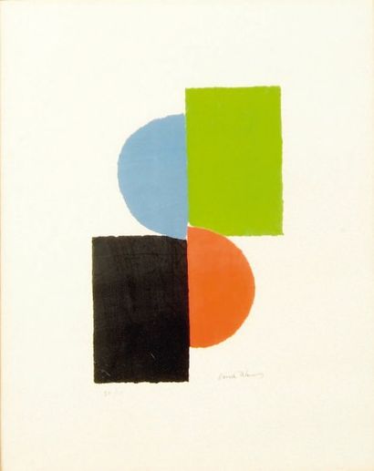 Sonia Delaunay-Terck (1885-1979) [Composition]. Vers 1970. Lithographie. 210 x 310....