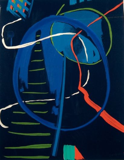 André Lanskoy (1902-1976) [Composition]. Vers 1960. Lithographie. A vue : 445 x 580....