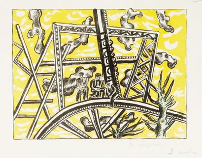 Fernand Léger (1881-1955) L'Échafaudage au soleil. 1951. Lithographie. 450 x 335....