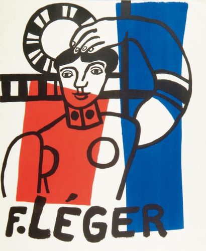 Fernand Léger (d'après) Affiche pour une exposition Léger à Leverkusen. 1955. Lithographie....