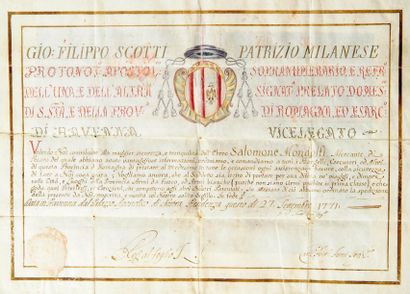 ITALIE - SCOTTI (Giovanni Filippo) - Évêque et protonotaire apostolique en Romagne....