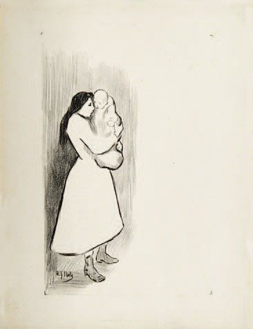 null Illustration pour la chanson Les Petites Mères. Vers 1895. Lithographie. [270...