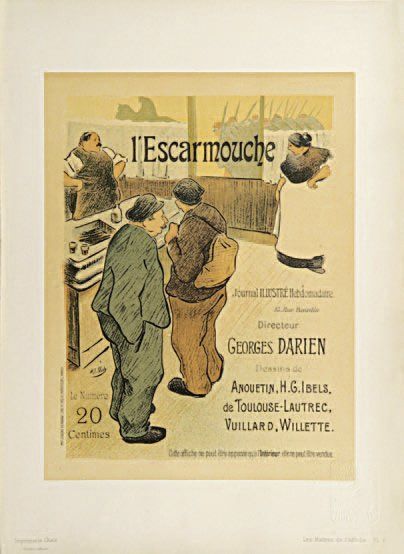 null L'Escarmouche. (Les Maîtres de l'Affiche, pl. 6). 1897. Réduction de l'affiche....