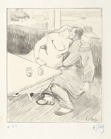 null [Au bistrot, couple s'embrassant]. Illustration pour une chanson. Vers 1895....