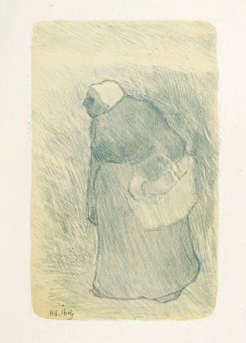 null Vieille femme portant un panier. 1895. Lithographie. 148 x 237. I.F.F. 35. Impression...