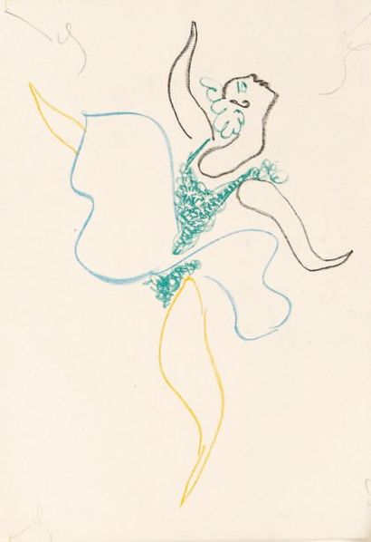 Pablo Picasso (1881-1973) [Danseuse]. Planche pour Le Ballet de Boris Kochno, Éd....