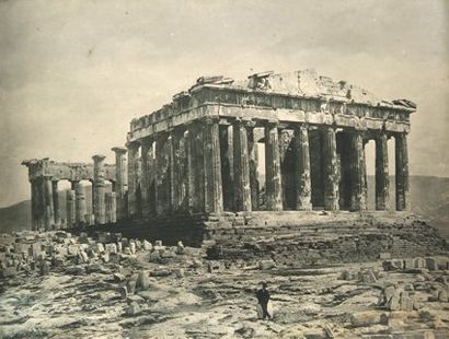 ADOLPHE BRAUN (1811-1877). Athènes. Le Parthénon, c. 1870. Tirage au charbon d'époque,...